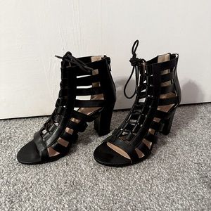 Black Tie-Up Heels, Xoxo, Size 6